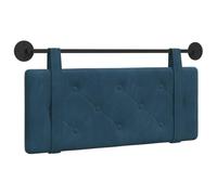 vidaXL Cabecera Colgante Azul 110 x 55 x 5 cm Terciopelo, Cabecero Moderno Rectangular con Montaje en Pared, tapizado con Correas, y diseño Acolchado con Botones para una decoración de Dormitorio rel