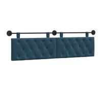 vidaXL Cabecera Colgante Azul 170 x 55 x 7 cm Terciopelo, Dormitorio, Cabecero Moderno Montado en la Pared, Rectangular Tapizado en Terciopelo, con Botones, Madera de Calidad, Decoración Que Ahorra E