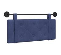 vidaXL Cabecera Colgante Azul Policía 110 x 55 x 5 cm Terciopelo, Cabecero Moderno Rectangular con Montaje en Pared, tapizado con Correas, y diseño Acolchado con Botones para una decoración de dormit