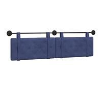vidaXL Cabecera Colgante Azul Policía 170 x 55 x 5 cm Terciopelo, Cabecero Moderno Rectangular con Montaje en Pared, tapizado con Correas, y diseño Acolchado con Botones para una decoración de dormit