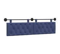 vidaXL Cabecera Colgante Azul Policía 170 x 55 x 7 cm Terciopelo, Dormitorio, Cabecero Moderno Montado en la Pared, Rectangular Tapizado en Terciopelo, con Botones, Madera de Calidad, Decoración Que