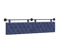 vidaXL Cabecera Colgante Azul Policía 210 x 55 x 7 cm Terciopelo, Dormitorio, Cabecero Moderno Montado en la Pared, Rectangular Tapizado en Terciopelo, con Botones, Madera de Calidad, Decoración Que