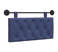 vidaXL Cabecera Colgante Azul Policía 90 x 55 x 7 cm Terciopelo, Dormitorio, Cabecero Moderno Montado en la Pared, Rectangular Tapizado en Terciopelo, con Botones, Madera de Calidad, Decoración Que A