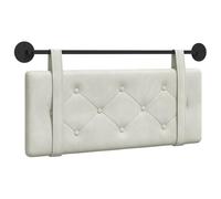 vidaXL Cabecera Colgante Crema 110 x 55 x 5 cm Terciopelo, Cabecero Moderno Rectangular con Montaje en Pared, tapizado con Correas, y diseño Acolchado con Botones para una decoración de Dormitorio re