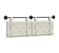 vidaXL Cabecera Colgante Crema 150 x 55 x 5 cm Terciopelo, Cabecero Moderno Rectangular con Montaje en Pared, tapizado con Correas, y diseño Acolchado con Botones para una decoración de Dormitorio re