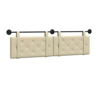 vidaXL Cabecera Colgante Crema 190 x 55 x 5 cm Cuero sintético, Cabecero Moderno para Dormitorio, cabecero montado en la Pared Rectangular, Respaldo tapizado, diseño Minimalista, ahorrador de Espacio