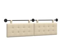 vidaXL Cabecera Colgante Crema 190 x 55 x 5 cm Tela, Cabecero Moderno, Rectangular, Tapizado para Dormitorio, Montado En La Pared, Decoración Confortable Que Ahorra Espacio