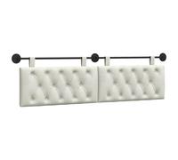 vidaXL Cabecera Colgante Crema 190 x55 x7 cm Terciopelo, Dormitorio, Cabecero Moderno Montado en la Pared, Rectangular Tapizado en Terciopelo, con Botones, Madera de Calidad