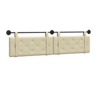 vidaXL Cabecera Colgante Crema 210 x 55 x 5 cm Cuero sintético, Cabecero Moderno para Dormitorio, cabecero montado en la Pared Rectangular, Respaldo tapizado, diseño Minimalista, ahorrador de Espacio