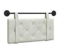 vidaXL Cabecera Colgante Crema 90 x 55 x 5 cm Terciopelo, Cabecero Moderno Rectangular con Montaje en Pared, tapizado con Correas, y diseño Acolchado con Botones para una decoración de Dormitorio rel