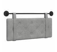 vidaXL Cabecera Colgante Gris Claro 110 x 55 x 5 cm Terciopelo, Cabecero Moderno Rectangular con Montaje en Pared, tapizado con Correas, y diseño Acolchado con Botones para una decoración de dormitor
