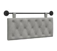 vidaXL Cabecera Colgante Gris Claro 110 x 55 x 7 cm Terciopelo, Dormitorio, Cabecero Moderno Montado en la Pared, Rectangular Tapizado en Terciopelo, con Botones, Madera de Calidad, Decoración Que Ah