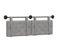 vidaXL Cabecera Colgante Gris Claro 130 x 55 x 5 cm Terciopelo, Cabecero Moderno Rectangular con Montaje en Pared, tapizado con Correas, y diseño Acolchado con Botones para una decoración de dormitor