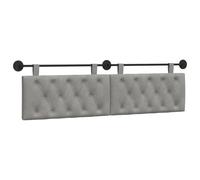 vidaXL Cabecera Colgante Gris Claro 190 x 55 x 7 cm Terciopelo, Dormitorio, Cabecero Moderno Montado en la Pared, Rectangular Tapizado en Terciopelo, con Botones, Madera de Calidad, Decoración Que Ah