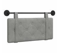 vidaXL Cabecera Colgante Gris Claro 90 x 55 x 5 cm Terciopelo, Cabecero Moderno Rectangular con Montaje en Pared, tapizado con Correas, y diseño Acolchado con Botones para una decoración de dormitori