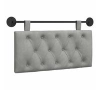 vidaXL Cabecera Colgante Gris Claro 90 x 55 x 7 cm Terciopelo, Dormitorio, Cabecero Moderno Montado en la Pared, Rectangular Tapizado en Terciopelo, con Botones, Madera de Calidad, Decoración Que Aho