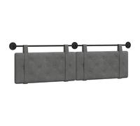 vidaXL Cabecera Colgante Gris Oscuro 190 x 55 x 5 cm Terciopelo, Cabecero Moderno Rectangular con Montaje en Pared, tapizado con Correas, y diseño Acolchado con Botones para una decoración de dormito