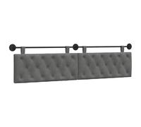 vidaXL Cabecera Colgante Gris Oscuro 210 x 55 x 7 cm Terciopelo, Dormitorio, Cabecero Moderno Montado en la Pared, Rectangular Tapizado en Terciopelo, con Botones, Madera de Calidad, Decoración Que A