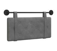 vidaXL Cabecera Colgante Gris Oscuro 90 x 55 x 5 cm Terciopelo, Cabecero Moderno Rectangular con Montaje en Pared, tapizado con Correas, y diseño Acolchado con Botones para una decoración de dormitor