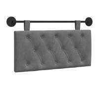 vidaXL Cabecera Colgante Gris Oscuro 90 x 55 x 7 cm Terciopelo, Dormitorio, Cabecero Moderno Montado en la Pared, Rectangular Tapizado en Terciopelo, con Botones, Madera de Calidad, Decoración Que Ah