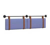 vidaXL Cabecera Colgante Liso Azul Jeans 190 x 55 x 5 cm PU Antiguo, Cabecera Rectangular Moderna, diseño para Montar en la Pared, Accesorio de Dormitorio Funcional y cómodo