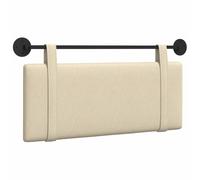 vidaXL Cabecera Colgante Liso Crema 110 x 55 x 5 cm Tela, Decoración de Dormitorio, cabecero Moderno, Fondo de Cama montado, Punto Focal Lujoso, Comodidad Atemporal