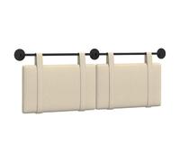 vidaXL Cabecera Colgante Liso Crema 150 x 55 x 5 cm Tela, Decoración de Dormitorio, cabecero Moderno, Fondo de Cama montado, Punto Focal Lujoso, Comodidad Atemporal