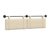 vidaXL Cabecera Colgante Liso Crema 170 x 55 x 5 cm Tela, Decoración de Dormitorio, cabecero Moderno, Fondo de Cama montado, Punto Focal Lujoso, Comodidad Atemporal