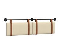 vidaXL Cabecera Colgante Liso Crema 190 x 55 x 5 cm PU Antiguo