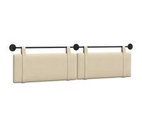 vidaXL Cabecera Colgante Liso Crema 210 x 55 x 5 cm Tela, Decoración de Dormitorio, cabecero Moderno, Fondo de Cama montado, Punto Focal Lujoso, Comodidad Atemporal