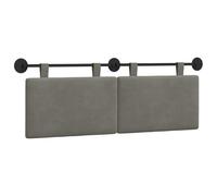 vidaXL Cabecera Colgante Liso Gris Claro 150 x 55 x 5 cm Tela de Pana, Cabecero de Cama Colgante Rectangular Moderno, cabecero tapizado Suave Que Ahorra Espacio, diseño Minimalista
