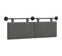 vidaXL Cabecera Colgante Liso Gris Oscuro 150 x 55 x 5 cm Tela de Pana, Cabecero de Cama Colgante Rectangular Moderno, cabecero tapizado Suave Que Ahorra Espacio, diseño Minimalista