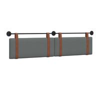 vidaXL Cabecera Colgante Liso Gris Oscuro 210 x 55 x 5 cm PU Antiguo, Cabecero Minimalista para Dormitorio, diseño Rectangular, Comodidad tapizada, Accesorio eficiente Que Ahorra Espacio