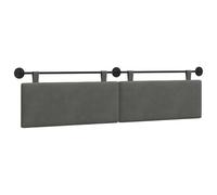 vidaXL Cabecera Colgante Liso Gris Oscuro 210 x 55 x 5 cm Tela de Pana, Cabecero de Cama Colgante Rectangular Moderno, cabecero tapizado Suave Que Ahorra Espacio, diseño Minimalista