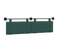 vidaXL Cabecera Colgante Liso Verde Oscuro 190 x 55 x 5 cm Tela, Decoración de Dormitorio, cabecero Moderno, Fondo de Cama montado, Punto Focal Lujoso, Comodidad Atemporal