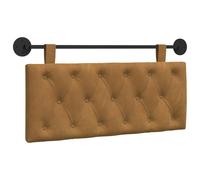 vidaXL Cabecera Colgante Marrón 110 x 55 x 7 cm Terciopelo, Dormitorio, Cabecero Moderno Montado en la Pared, Rectangular Tapizado en Terciopelo, con Botones, Madera de Calidad, Decoración Que Ahorra