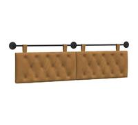 vidaXL Cabecera Colgante Marrón 170 x 55 x 7 cm Terciopelo, Dormitorio, Cabecero Moderno Montado en la Pared, Rectangular Tapizado en Terciopelo, con Botones, Madera de Calidad, Decoración Que Ahorra