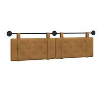 vidaXL Cabecera Colgante Marrón 190 x 55 x 5 cm Terciopelo, Cabecero Moderno Rectangular con Montaje en Pared, tapizado con Correas, y diseño Acolchado con Botones para una decoración de Dormitorio r