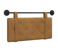 vidaXL Cabecera Colgante Marrón 90 x 55 x 5 cm Terciopelo, Cabecero Moderno Rectangular con Montaje en Pared, tapizado con Correas, y diseño Acolchado con Botones para una decoración de Dormitorio re