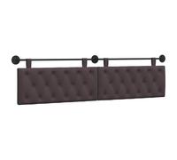 vidaXL Cabecera Colgante Marrón Oscuro 210 x 55 x 7 cm Tela, Cabecero Rectangular de Tela para Dormitorio, diseño Moderno Colgante, Respaldo Acogedor y Suave, eficiente en Espacio