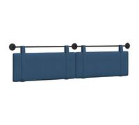 vidaXL Cabecera Colgante Montaje en la Pared Azul 210 x 55 x 5 cm Tela, Decoración de Dormitorio, cabecero Moderno, Fondo de Cama montado, Punto Focal Lujoso, Comodidad Atemporal