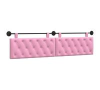 vidaXL Cabecera Colgante Montaje en la Pared Rosa 210 x 55 x 7 cm Tela, Cabecero Rectangular de Tela para Dormitorio, diseño Moderno Colgante, Respaldo Acogedor y Suave, eficiente en Espacio