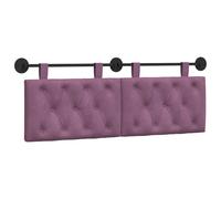 vidaXL Cabecera Colgante Morado 130 x 55 x 7 cm Terciopelo, Dormitorio, Cabecero Moderno Montado en la Pared, Rectangular Tapizado en Terciopelo, con Botones, Madera de Calidad, Decoración Que Ahorra