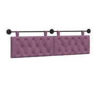 vidaXL Cabecera Colgante Morado 190 x 55 x 7 cm Terciopelo, Dormitorio, Cabecero Moderno Montado en la Pared, Rectangular Tapizado en Terciopelo, con Botones, Madera de Calidad, Decoración Que Ahorra