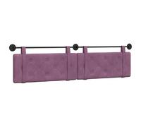 vidaXL Cabecera Colgante Morado 210 x 55 x 5 cm Terciopelo, Cabecero Moderno Rectangular con Montaje en Pared, tapizado con Correas, y diseño Acolchado con Botones para una decoración de Dormitorio r