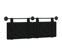 vidaXL Cabecera Colgante Negro 130 x 55 x 5 cm Terciopelo, Cabecero Moderno Rectangular con Montaje en Pared, tapizado con Correas, y diseño Acolchado con Botones para una decoración de Dormitorio re