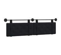 vidaXL Cabecera Colgante Negro 170 x 55 x 5 cm Terciopelo, Cabecero Moderno Rectangular con Montaje en Pared, tapizado con Correas, y diseño Acolchado con Botones para una decoración de Dormitorio re