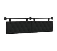 vidaXL Cabecera Colgante Negro 170 x 55 x 7 cm Tela, Cabecero Rectangular de Tela para Dormitorio, diseño Moderno Colgante, Respaldo Acogedor y Suave, eficiente en Espacio