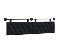 vidaXL Cabecera Colgante Negro 190 x 55 x 7 cm Terciopelo, Dormitorio, Cabecero Moderno Montado en la Pared, Rectangular Tapizado en Terciopelo, con Botones, Madera de Calidad, Decoración Que Ahorra