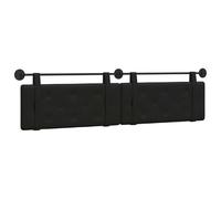 vidaXL Cabecera Colgante Negro 210 x 55 x 5 cm Cuero sintético, Cabecero Moderno para Dormitorio, cabecero montado en la Pared Rectangular, Respaldo tapizado, diseño Minimalista, ahorrador de Espacio